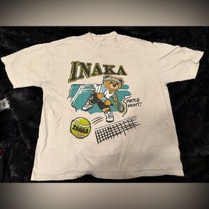 Inaka Power Graphic Tee White XXL Tennis Bear Shirt